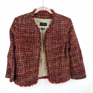 True Meaning Vintage Red Brown Tweed Blazer Size M